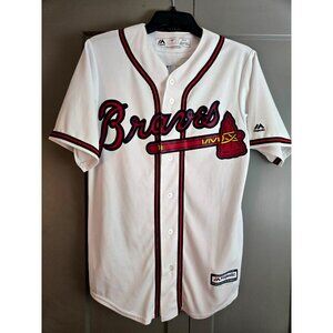 Authentic Majestic Dansby Swanson Size S Atlanta Braves Cool Base Jersey White